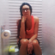 An attractive brunette girl wearing glasses sits down on a toilet and takes a shit with several audible plops and a piss. Unfortunately, audio is somewhat compressed. She wipes her ass when finished. Presented in 720P HD. About 7 minutes.
